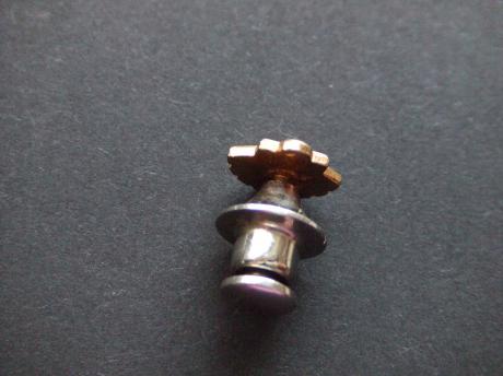 Shell schelp goudkleurige pin met schroefdop (3)